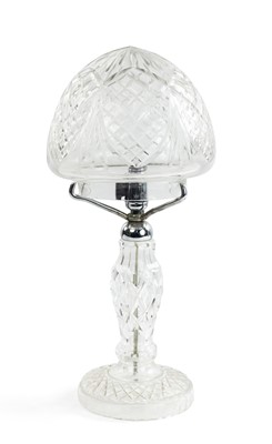 Lot 245 - English Cut Glass Table Lamp with Domed Shade