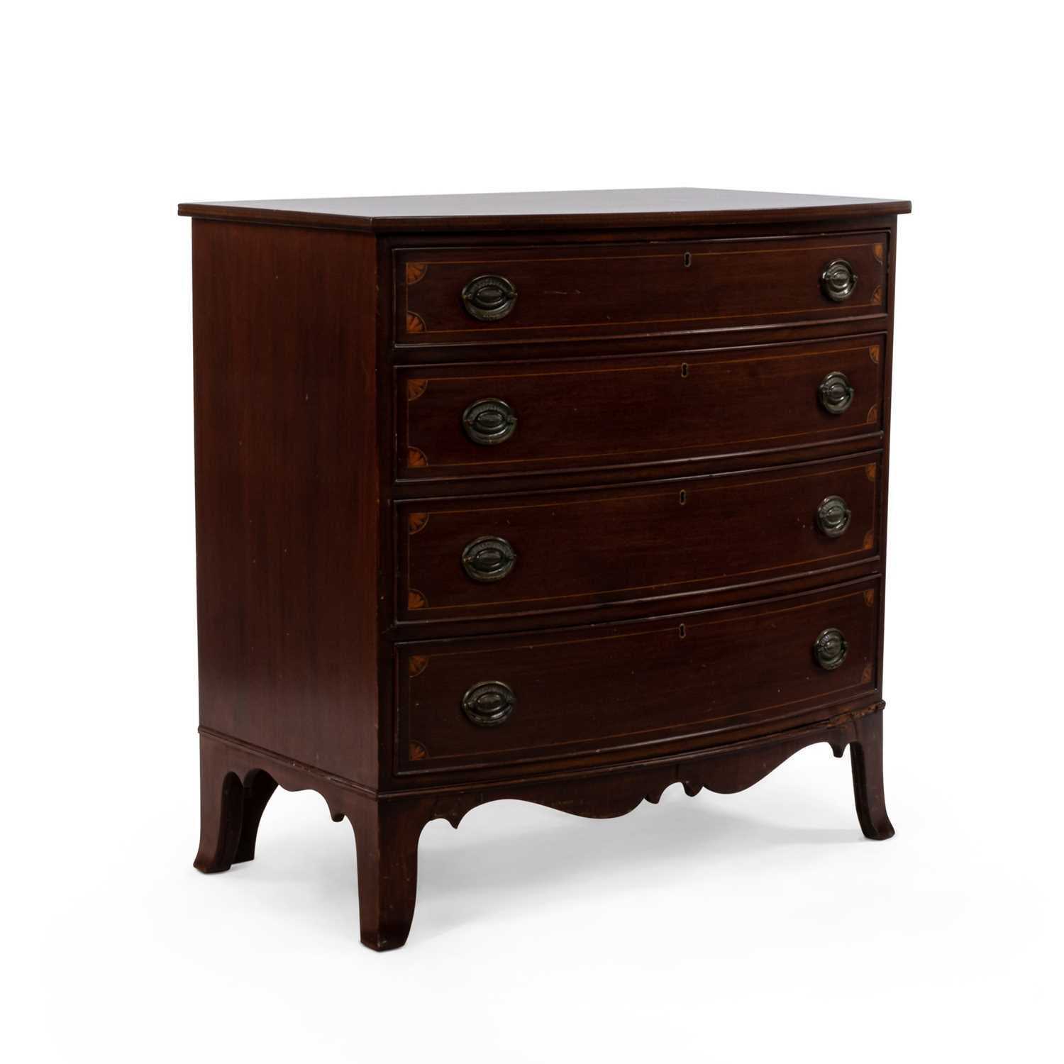 Lot 105 - George III Style Inlaid Mahogany Chest of Drawers