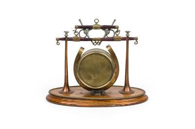 Lot 79 - English Brass Horseshoe Shaped Desk Clock