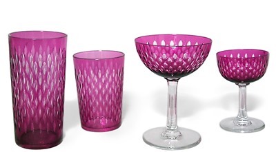 Lot 320 - Set of Ruby and Colorless Baccarat Glass