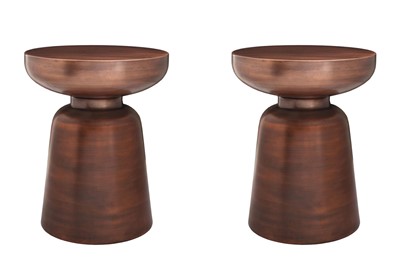 Lot 329 - Pair of Copper and Iron End Tables