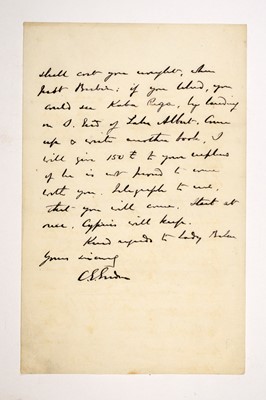 Lot 159 - An exceptional letter by General Gordon to Sir Samuel Baker