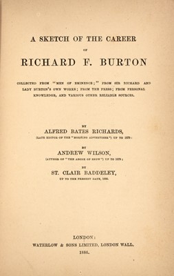Lot 135 - Richard Burton's memorial volume, with letters from Mrs. Burton