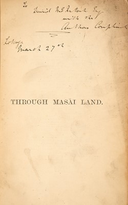 Lot 209 - Inscribed first edition of Thomson's Through Masai Land