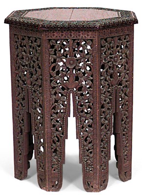 Lot 242 - North African Style Carved Oak End Table