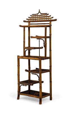 Lot 225 - Bamboo and Lacquer Etagere