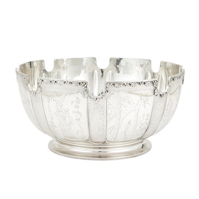 Lot 203 - Tiffany & Co. Sterling Silver Chinoiserie Centerpiece Bowl
