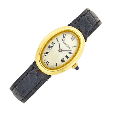 Lot 104 - Cartier Gold 'Baignoire' Wristwatch