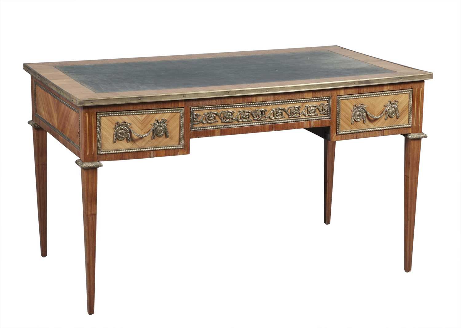 Lot 253 - Louis XVI Style Tulipwood Bureau Plat