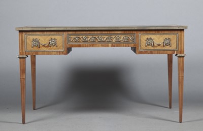 Lot 253 - Louis XVI Style Tulipwood Bureau Plat