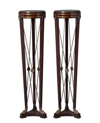 Lot 150 - Pair of Regency Style Mahogany Pedestals by Grosfeld House