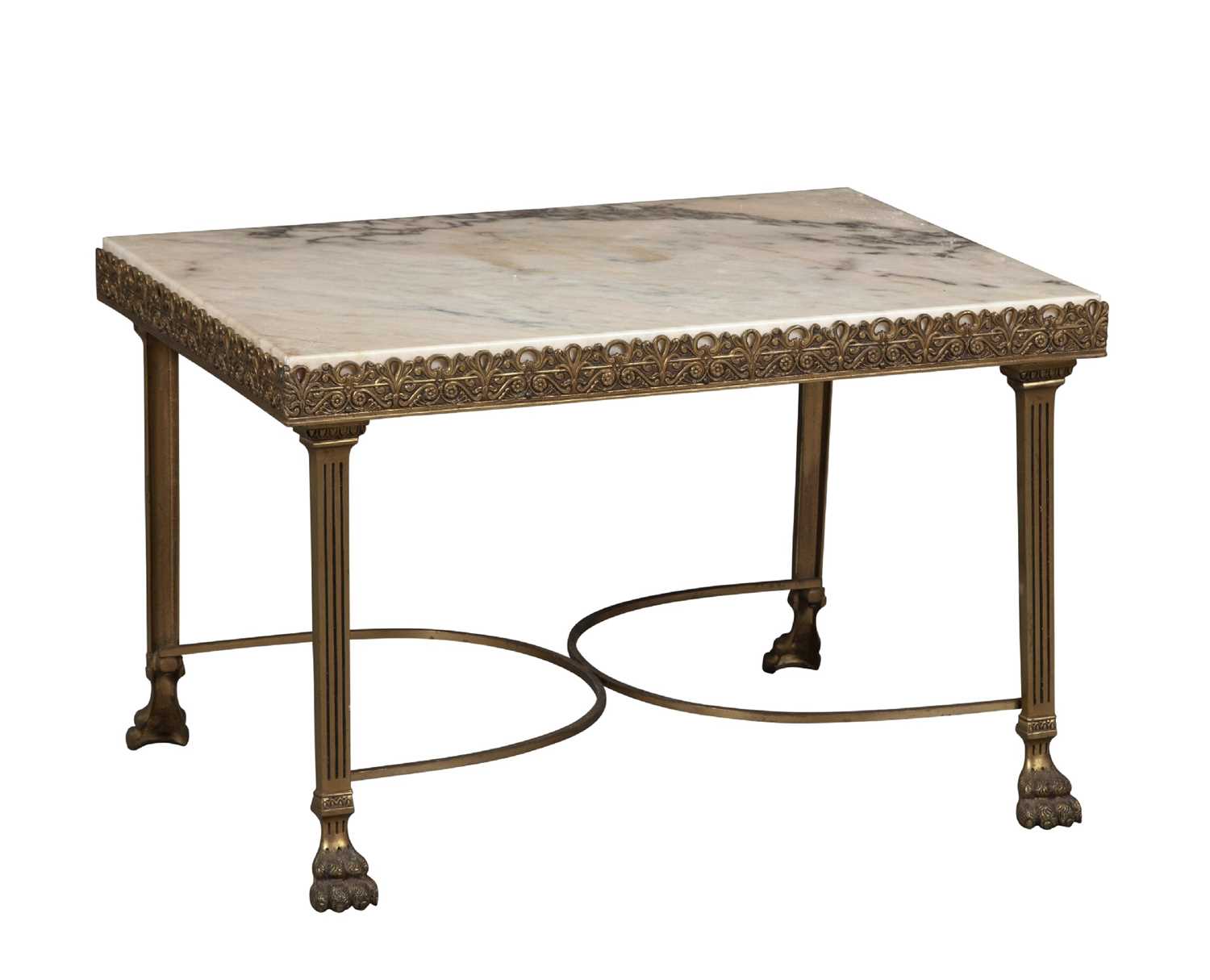 Lot 268 - French Marble Top and Brass Low Table