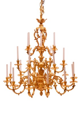 Lot 330 - Louis XVI Style Gilt Bronze Twenty-Four-Light Chandelier