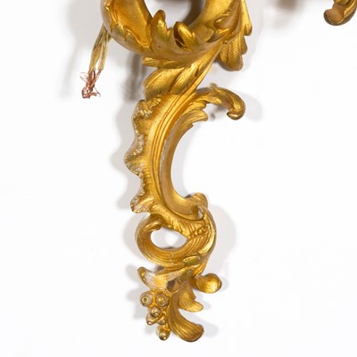 Lot 240 - Pair of Louis XV Style Gilt-Metal Two-Light Sconces