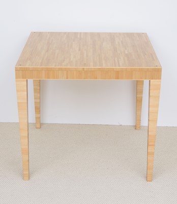 Lot 647 - Peter Marino Leather Inset and Straw Veneered Games Table