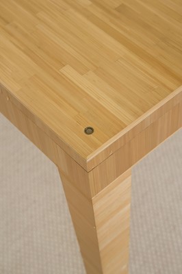 Lot 647 - Peter Marino Leather Inset and Straw Veneered Games Table