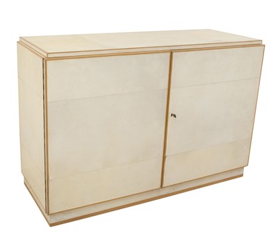 Lot 154 - Jean-Michel Frank Art Deco Vellum and Wood Trimmed Side Cabinet