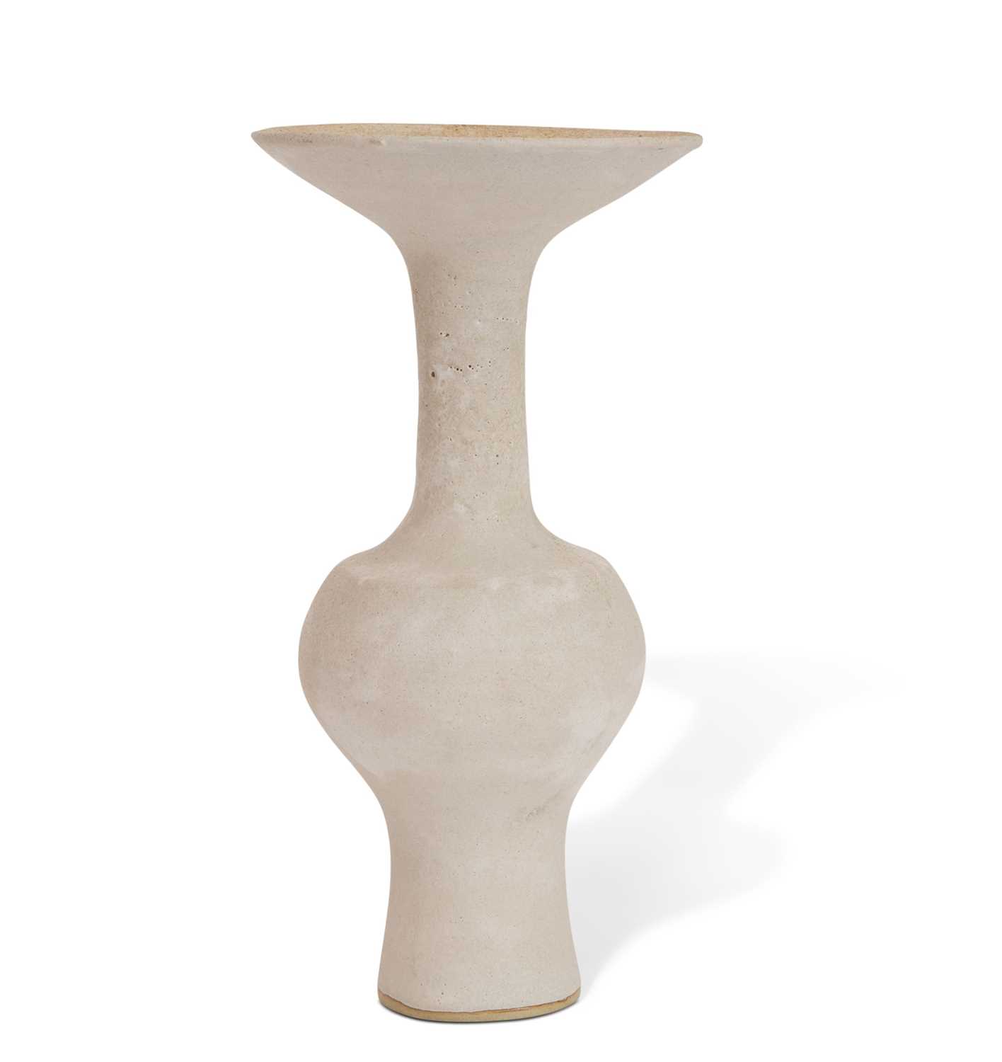 Lot 657 - Lucie Rie White Glazed Stoneware Vase