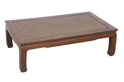 Lot 661 - Chinese Hardwood and Caned Low Table