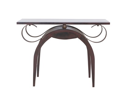Lot 640 - Eugene Printz Lacquered Wood and Iron Low Table