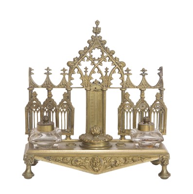 Lot 664 - French Gothic Revival Gilt-Bronze Desk Stand