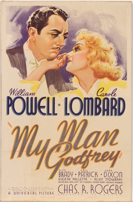 Lot 5067 - A scarce and desirable poster for My Man Godfrey, the surprise Depression-era hit