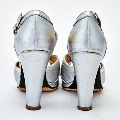 Lot 5003 - Silver high heels worn by Ariana DeBose as Donna Summer