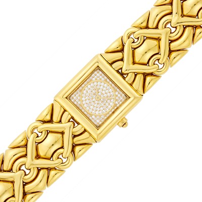 Lot 45 - Bulgari Gold and Diamond 'Trika' Wristwatch