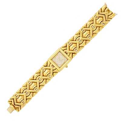 Lot 45 - Bulgari Gold and Diamond 'Trika' Wristwatch