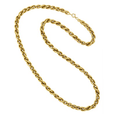 Lot 1081 - Cartier Long Gold Chain Link Necklace