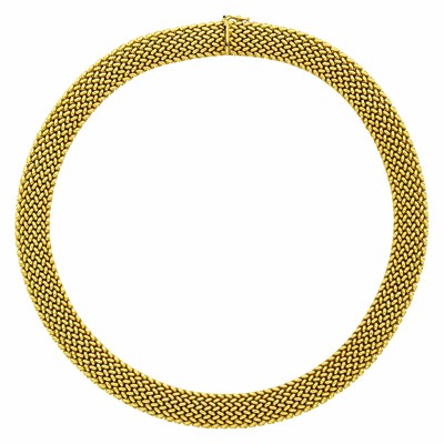 Lot 1179 - Woven Gold Mesh Necklace