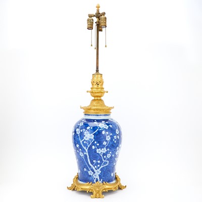 Lot 142 - Chinese Ormolu-Mounted Blue and White Porcelain Vase