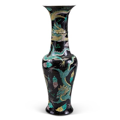 Lot 75 - A Chinese Famille Noir Porcelain Vase