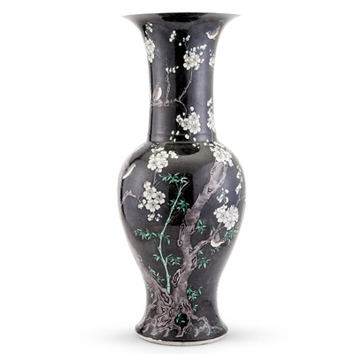 Lot 74 - A Chinese Famille Noire Porcelain Vase
