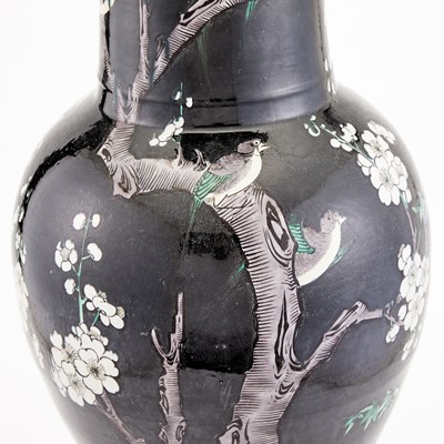 Lot 74 - A Chinese Famille Noire Porcelain Vase