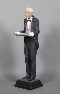 Lot 201 - Jack Dowd Limited Edition Painted Plaster Life-Size "Butler" Figure