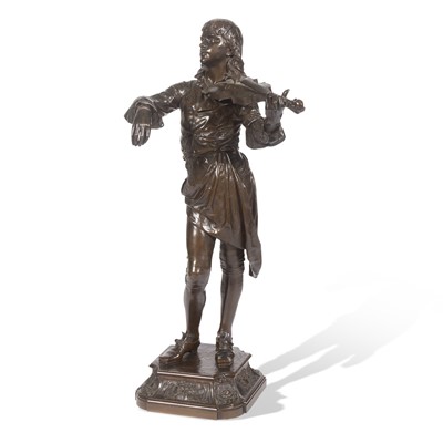 Lot 387 - French Patinated Bronze Figure of the Composer and Actor Jean-Baptiste Lully as a Young Composer