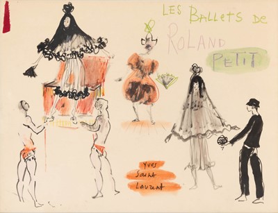 Lot 232 - An exceptional costume design, with multiple figure, for Les Ballet Roland Petit
