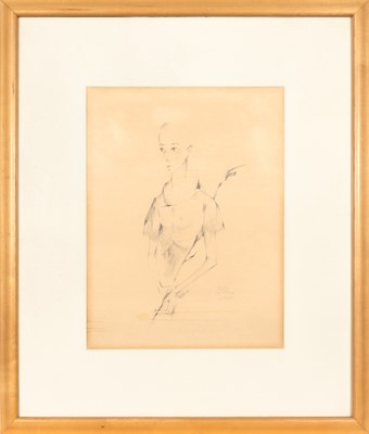Lot 233 - A very early large-scale drawing of a boy, by the seventeen-year-old Yves Saint Laurent