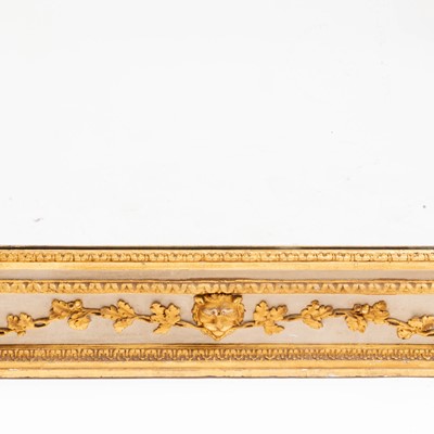 Lot 463 - Continental Neoclassical White Painted Giltwood and Gesso Overmantle Mirror