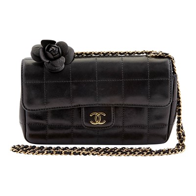 Lot 178 - Chanel Black Lambskin Leather Mini Flap Bag