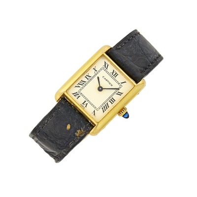 Lot 3 - Cartier Paris Gold 'Tank Louis' Wristwatch, France
