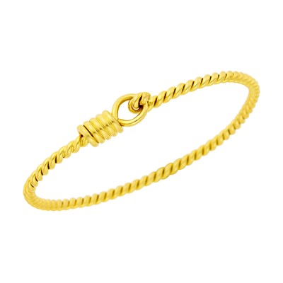 Lot 131 - Cartier Fluted Gold Bangle Bracelet
