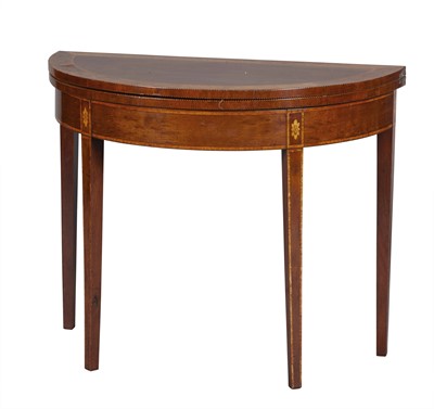 Lot 110 - George III Inlaid Mahogany Demilune Card Table