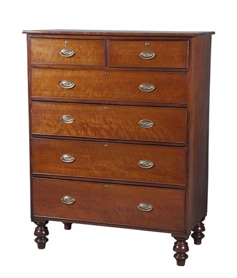 Lot 131 - Late Regency  Mahogany Tall Chest of Drawers