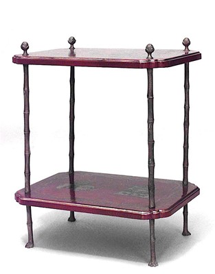 Lot 137 - Red Lacquer and Parcel-Gilt Two-Tier Table