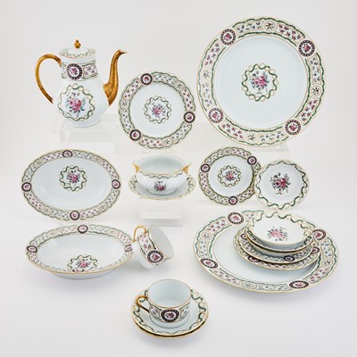 Lot 20 - Assembled Haviland Limoges Gilt Decorated Porcelain "Louveciennes" Pattern Partial Dinner Service