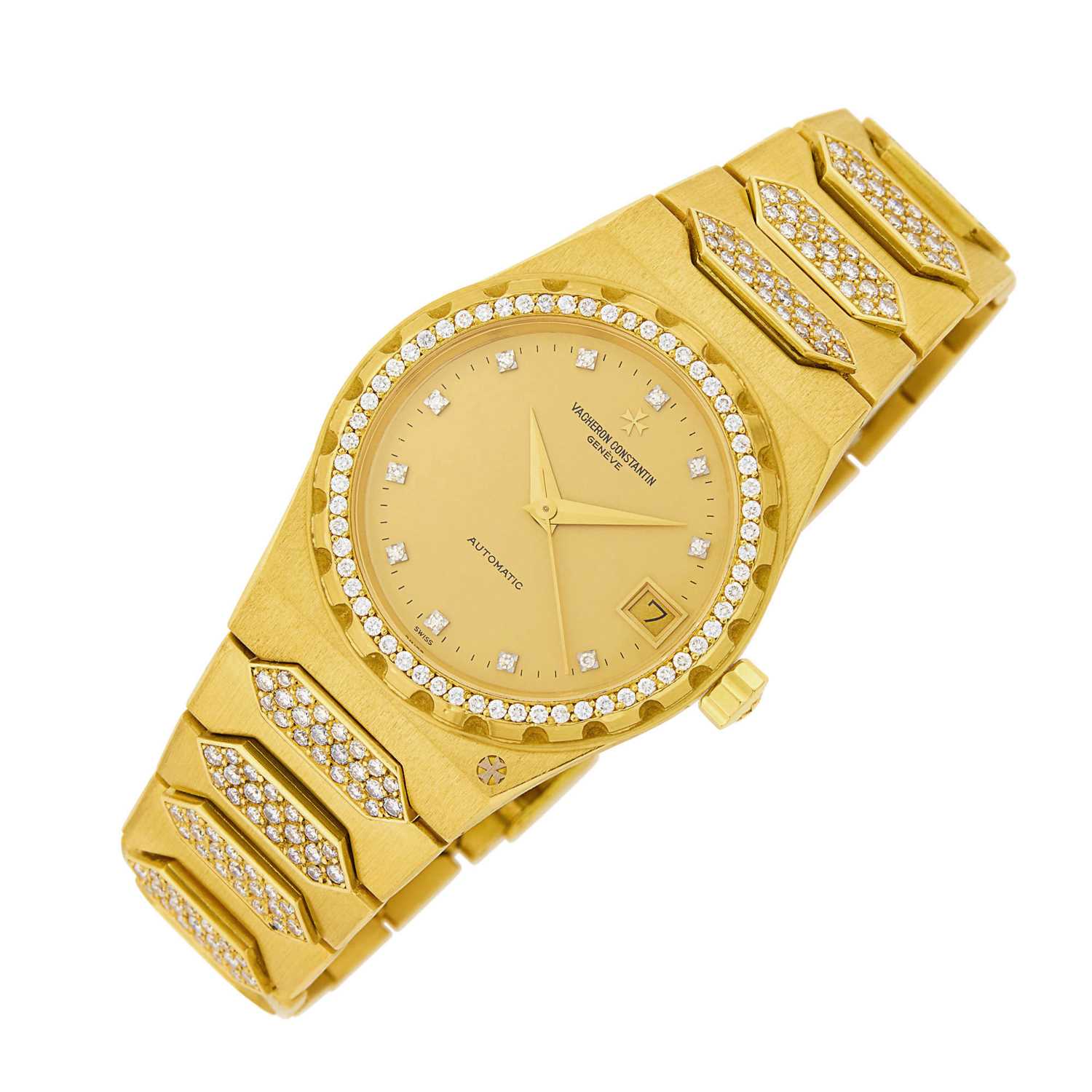 Lot 147 - Vacheron Constantin Gold and Diamond '222' Wristwatch