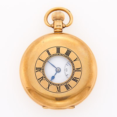 Lot 2279 - Low Karat Gold Demi-Hunter Pocket Watch