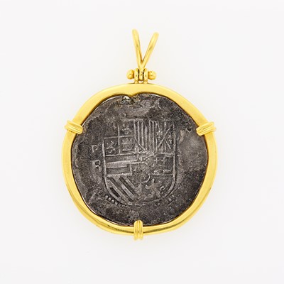 Lot 2047 - Gold and Ancient Silver Atocha Coin Pendant